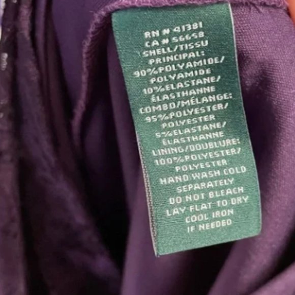 Lauren Ralph Lauren Purple Lace Off-the-Shoulder Trumpet Sleeve Dress Size 16 - Picture 4 of 6